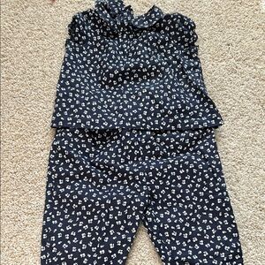 Navy Floral Kids Matching Set